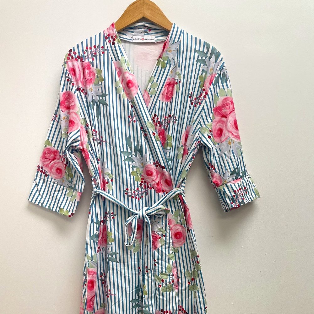 Rose Stripe Mommy Robe